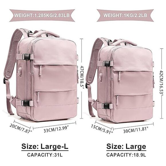 Large Travel Backpack For Women Men,Carry On Backpack,Hiking Pink Purple - Picture 2 of 7